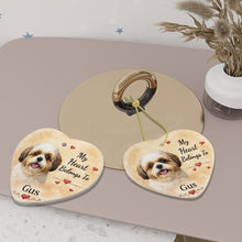Load image into Gallery viewer, Shih Tzu Dog Ornament - My Heart Belongs To Design - Personalized with Name-Christmas Ornament-Christmas,Personalize Artwork,Shih Tzu-6