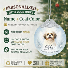 Load image into Gallery viewer, Shih Tzu Ornament - Angel Dog Memorial Design - Personalized with Photo and Name-Christmas Ornament-Christmas,Christmas Ornament,Personalize Artwork,Shih Tzu-2