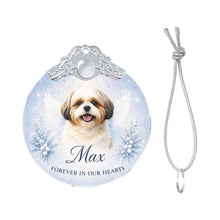 Load image into Gallery viewer, Shih Tzu Ornament - Angel Dog Memorial Design - Personalized with Photo and Name-Christmas Ornament-Christmas,Christmas Ornament,Personalize Artwork,Shih Tzu-4