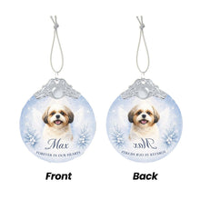 Load image into Gallery viewer, Shih Tzu Ornament - Angel Dog Memorial Design - Personalized with Photo and Name-Christmas Ornament-Christmas,Christmas Ornament,Personalize Artwork,Shih Tzu-5