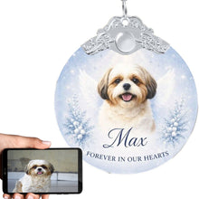 Load image into Gallery viewer, Shih Tzu Ornament - Angel Dog Memorial Design - Personalized with Photo and Name-Christmas Ornament-Christmas,Christmas Ornament,Personalize Artwork,Shih Tzu-1