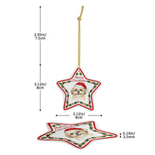 Load image into Gallery viewer, Shih Tzu Ornament - Personalized Star Shaped Christmas Folk-Art Design-Christmas Ornament-Christmas,Personalize Artwork,Shih Tzu-4