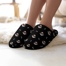 Load image into Gallery viewer, Shih Tzu Slippers for Women - Coolest Shih Tzu Love - Flannel-Slippers-5.5 - 6-Midnight Black-7