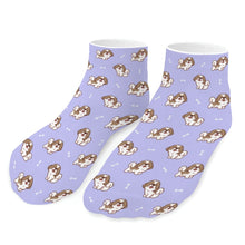 Load image into Gallery viewer, Shih Tzu Socks - Ankle Length - Smiling Shih Tzu Love-Accessories-Accessories,Dog Dad Gifts,Shih Tzu,Socks-Lavender-One size-16