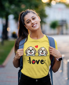 My Shih Tzu My Biggest Love Women's Cotton T-Shirt - 4 Colors-Apparel-Apparel, Shih Tzu, Shirt, T Shirt-Yellow-S-2