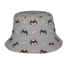 Load image into Gallery viewer, Shih Tzu with Shades Bucket Hat-Hats &amp; Caps-Parisian Gray-One Size-9