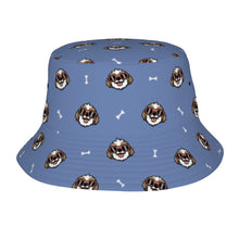 Load image into Gallery viewer, Shih Tzu with Shades Bucket Hat-Hats &amp; Caps-Slate Blue-One Size-1