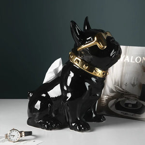 Shiny Ceramic French Bulldog Tissue Box Holder Statues-Home Decor-French Bulldog, Home Decor, Statue-14