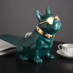 Shiny Ceramic French Bulldog Tissue Box Holder Statues-Home Decor-French Bulldog, Home Decor, Statue-15