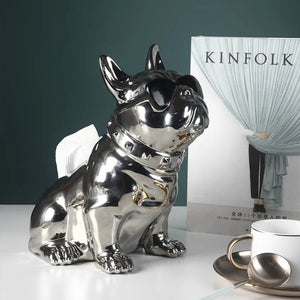 Shiny Ceramic French Bulldog Tissue Box Holder Statues-Home Decor-French Bulldog, Home Decor, Statue-17