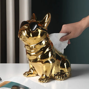 Shiny Ceramic French Bulldog Tissue Box Holder Statues - 4 Colors-Home Decor-Dog Dad Gifts, Dog Mom Gifts, French Bulldog, Home Decor, Statue-14