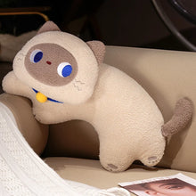 Load image into Gallery viewer, Siamese Cat Plush Pillow - Curvy Kawaii Big-Eyed Cat-brown-50cm-1