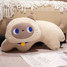 Load image into Gallery viewer, Siamese Cat Plush Pillow - Curvy Kawaii Big-Eyed Cat-14