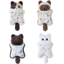 Load image into Gallery viewer, Siamese Cat Plushie - Big Eyes with Patterned Fabric Body-2