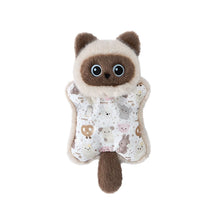 Load image into Gallery viewer, Siamese Cat Plushie - Big Eyes with Patterned Fabric Body-3