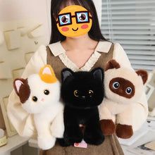 Load image into Gallery viewer, Siamese Cat Plushie - Sitting Design with Big Eyes-14
