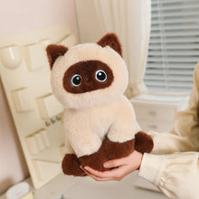 Load image into Gallery viewer, Siamese Cat Plushie - Sitting Design with Big Eyes-7