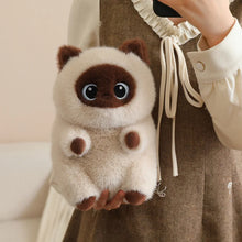 Load image into Gallery viewer, Siamese Cat Soft Plush Toy - Adorable Round Furry Sausage-5