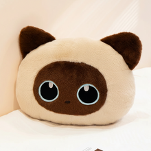 Load image into Gallery viewer, Siamese Cat Pillow - Plush with PP Cotton - Big-Eyed Fur Ball-Home Decor-Cats,Home Decor,Pillows,Siamese Cat,Stuffed Animal-2