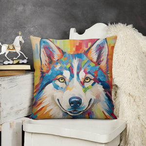 Siberian Splendor Husky Plush Pillow Case-Cushion Cover-Dog Dad Gifts, Dog Mom Gifts, Home Decor, Pillows, Siberian Husky-3
