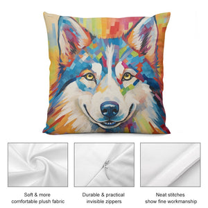 Siberian Splendor Husky Plush Pillow Case-Cushion Cover-Dog Dad Gifts, Dog Mom Gifts, Home Decor, Pillows, Siberian Husky-5