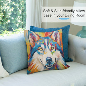 Siberian Splendor Husky Plush Pillow Case-Cushion Cover-Dog Dad Gifts, Dog Mom Gifts, Home Decor, Pillows, Siberian Husky-7