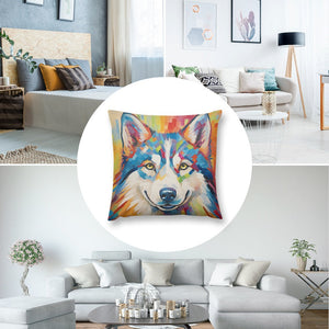 Siberian Splendor Husky Plush Pillow Case-Cushion Cover-Dog Dad Gifts, Dog Mom Gifts, Home Decor, Pillows, Siberian Husky-8