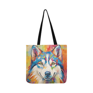 Siberian Splendor Husky Shopping Tote Bag-Accessories-Accessories, Bags, Dog Dad Gifts, Dog Mom Gifts, Siberian Husky-2