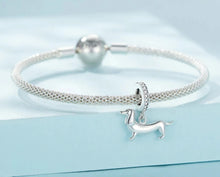 Load image into Gallery viewer, Simple Dachshund Love Silver Charm Pendant-ECC2561-11