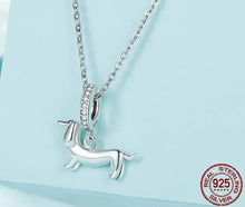 Load image into Gallery viewer, Simple Dachshund Love Silver Charm Pendant-ECC2561-2