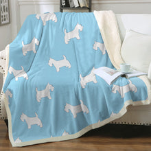 Load image into Gallery viewer, Simple Wesite Love Soft Warm Fleece Blanket - 3 Colors-Blanket-Blankets, Home Decor, West Highland Terrier-Sky Blue-Small-2