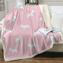 Load image into Gallery viewer, Simple Wesite Love Soft Warm Fleece Blanket - 3 Colors-Blanket-Blankets, Home Decor, West Highland Terrier-Soft Pink-Small-1