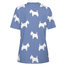 Load image into Gallery viewer, Simple Westie Love All Over Print Women&#39;s Cotton T-Shirt - 4 Colors-Apparel-Apparel, Shirt, T Shirt, West Highland Terrier-5