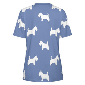 Simple Westie Love All Over Print Women's Cotton T-Shirt - 4 Colors-Apparel-Apparel, Shirt, T Shirt, West Highland Terrier-5
