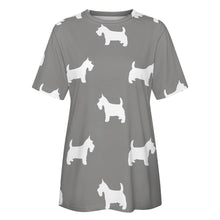Load image into Gallery viewer, Simple Westie Love All Over Print Women&#39;s Cotton T-Shirt - 4 Colors-Apparel-Apparel, Shirt, T Shirt, West Highland Terrier-13