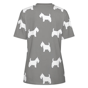 Simple Westie Love All Over Print Women's Cotton T-Shirt - 4 Colors-Apparel-Apparel, Shirt, T Shirt, West Highland Terrier-12