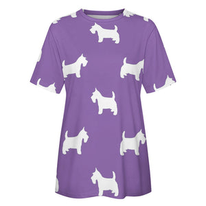 Simple Westie Love All Over Print Women's Cotton T-Shirt - 4 Colors-Apparel-Apparel, Shirt, T Shirt, West Highland Terrier-10