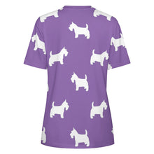 Load image into Gallery viewer, Simple Westie Love All Over Print Women&#39;s Cotton T-Shirt - 4 Colors-Apparel-Apparel, Shirt, T Shirt, West Highland Terrier-15