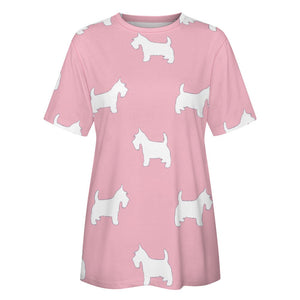 Simple Westie Love All Over Print Women's Cotton T-Shirt - 4 Colors-Apparel-Apparel, Shirt, T Shirt, West Highland Terrier-3