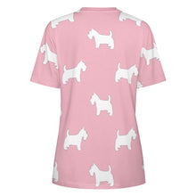 Load image into Gallery viewer, Simple Westie Love All Over Print Women&#39;s Cotton T-Shirt - 4 Colors-Apparel-Apparel, Shirt, T Shirt, West Highland Terrier-2
