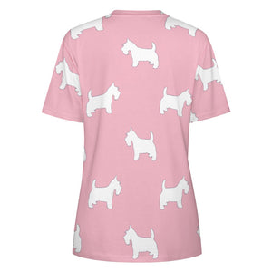 Simple Westie Love All Over Print Women's Cotton T-Shirt - 4 Colors-Apparel-Apparel, Shirt, T Shirt, West Highland Terrier-2