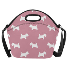 Load image into Gallery viewer, Simple Westie Love Neoprene Lunch Bag-Accessories-Accessories,Bags,Lunch Bags,West Highland Terrier-Dusty Pink-3