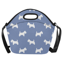 Load image into Gallery viewer, Simple Westie Love Neoprene Lunch Bag-Accessories-Accessories,Bags,Lunch Bags,West Highland Terrier-Slate Blue-4