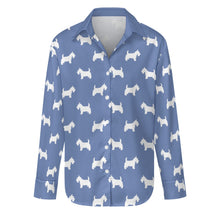 Load image into Gallery viewer, Simple Westie Love Women's Shirt-Apparel-Apparel,Dog Mom Gifts,Shirt,West Highland Terrier-Slate Blue-S-14