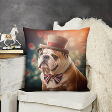 Load image into Gallery viewer, Sir Wrinkles of Bulldogshire Plush Pillow Case-Cushion Cover-Dog Dad Gifts, Dog Mom Gifts, English Bulldog, Home Decor, Pillows-3