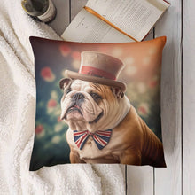 Load image into Gallery viewer, Sir Wrinkles of Bulldogshire Plush Pillow Case-Cushion Cover-Dog Dad Gifts, Dog Mom Gifts, English Bulldog, Home Decor, Pillows-4