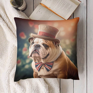 Sir Wrinkles of Bulldogshire Plush Pillow Case-Cushion Cover-Dog Dad Gifts, Dog Mom Gifts, English Bulldog, Home Decor, Pillows-4