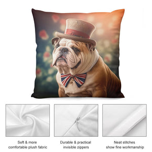 Sir Wrinkles of Bulldogshire Plush Pillow Case-Cushion Cover-Dog Dad Gifts, Dog Mom Gifts, English Bulldog, Home Decor, Pillows-5