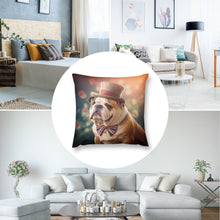 Load image into Gallery viewer, Sir Wrinkles of Bulldogshire Plush Pillow Case-Cushion Cover-Dog Dad Gifts, Dog Mom Gifts, English Bulldog, Home Decor, Pillows-8