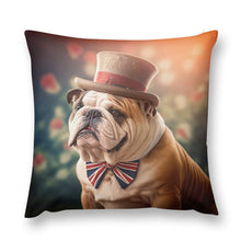 Load image into Gallery viewer, Sir Wrinkles of Bulldogshire Plush Pillow Case-Cushion Cover-Dog Dad Gifts, Dog Mom Gifts, English Bulldog, Home Decor, Pillows-12 &quot;×12 &quot;-1